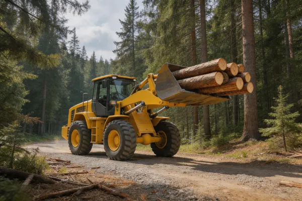 Wheel loader in forestry