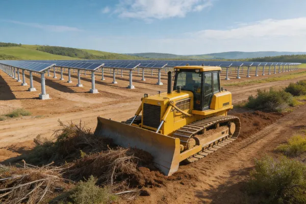 Bulldozer at energy project