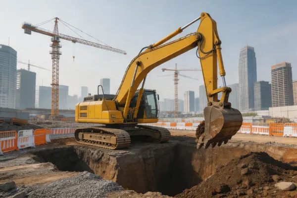 Building construction excavator